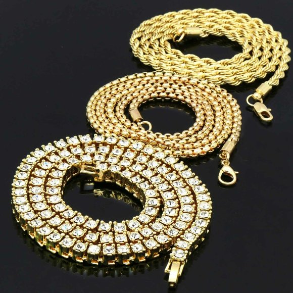 14k Gold Hustler 3 Rope Chains + Pendant - Picture 3 of 6